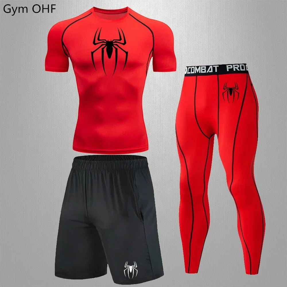 Men's Tracksuit - Spider Graphic Compression Set