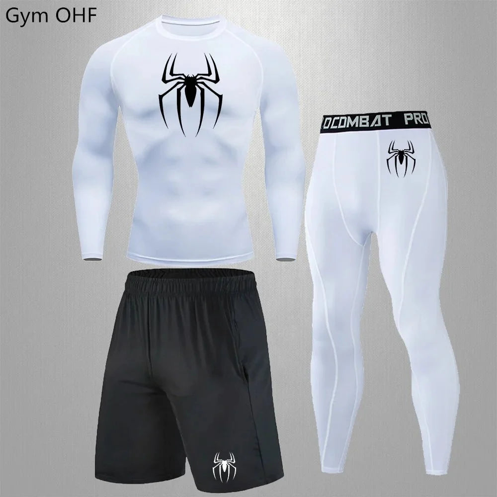 Men's Tracksuit - Spider Graphic Compression Set