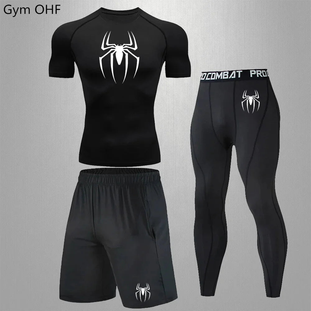 Men's Tracksuit - Spider Graphic Compression Set