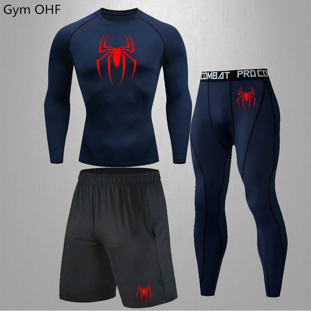 Men's Tracksuit - Spider Graphic Compression Set