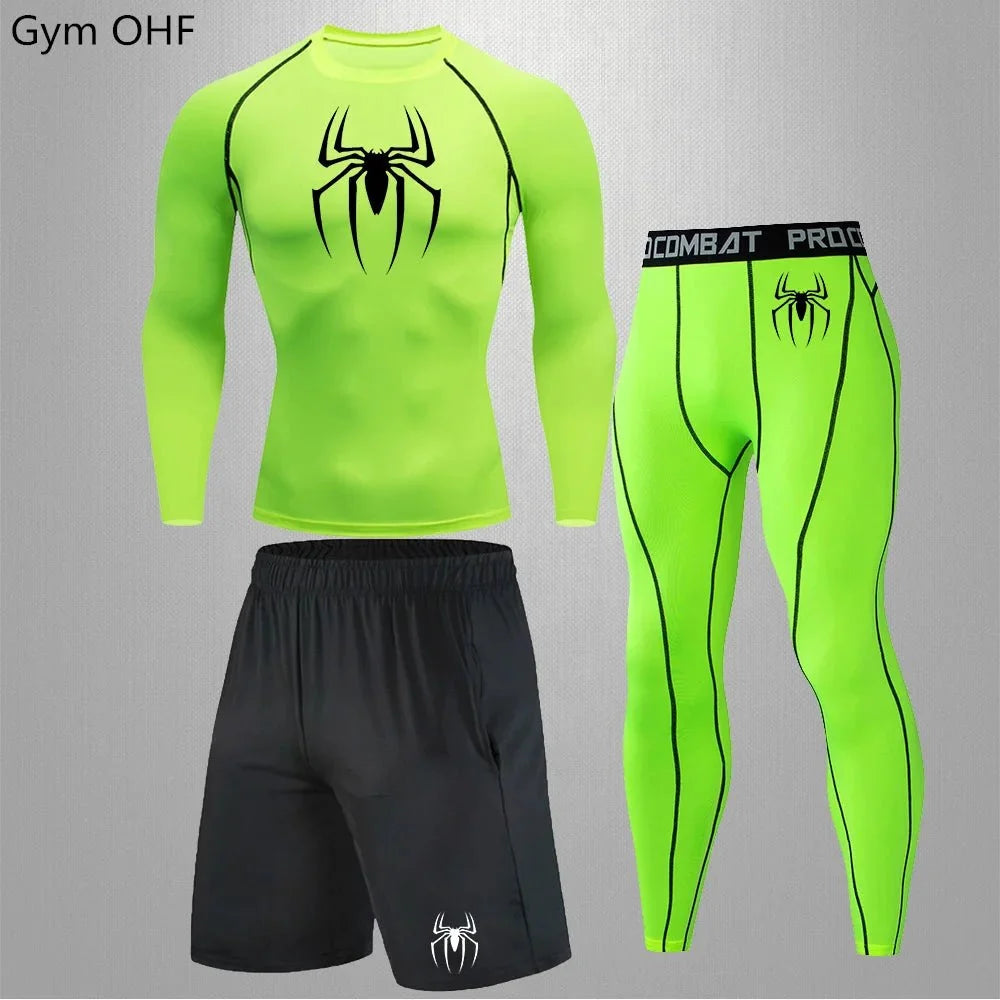 Men's Tracksuit - Spider Graphic Compression Set