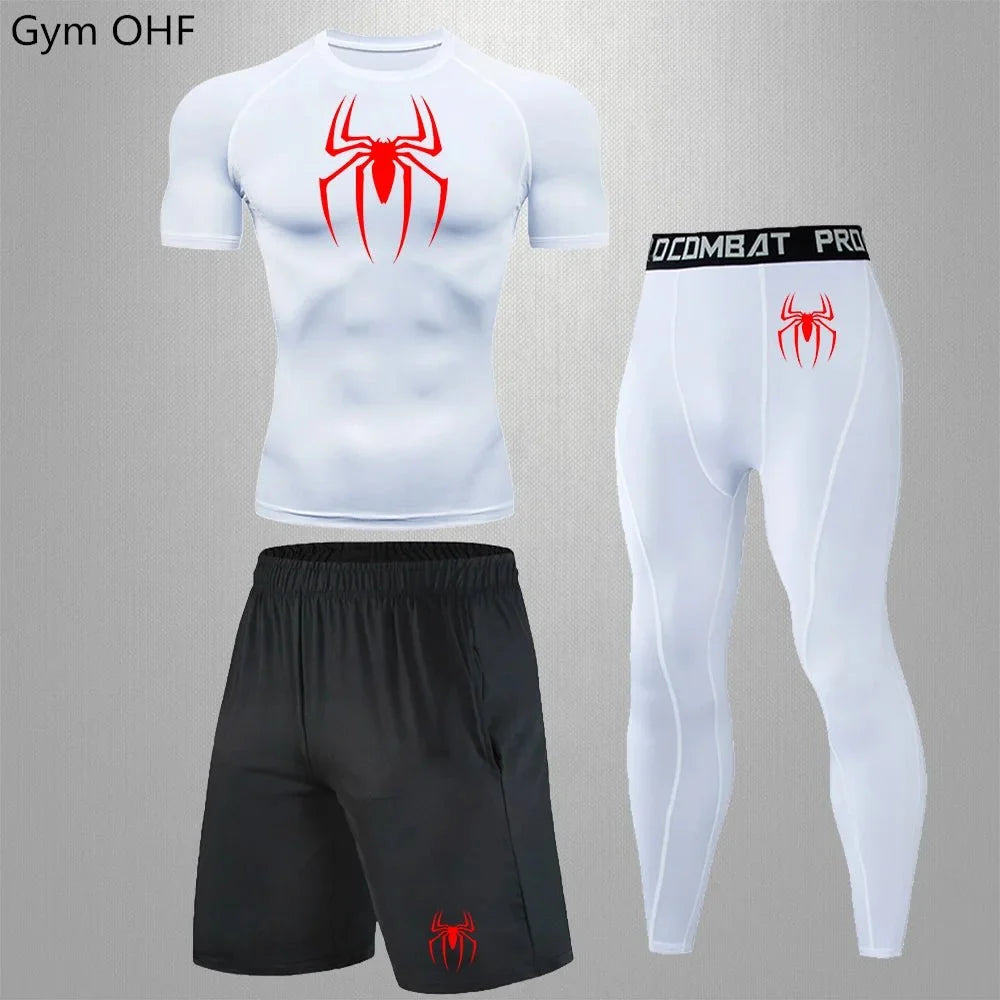 Men's Tracksuit - Spider Graphic Compression Set