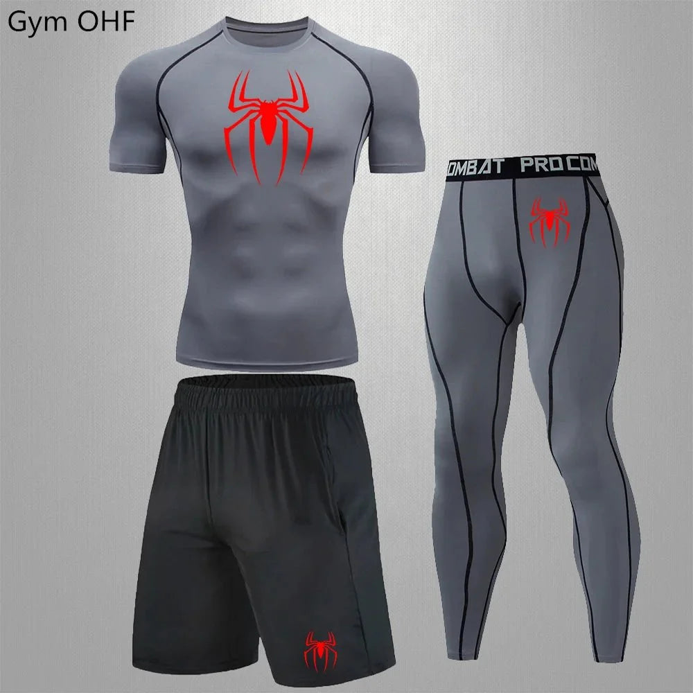 Men's Tracksuit - Spider Graphic Compression Set