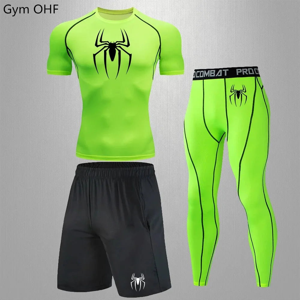 Men's Tracksuit - Spider Graphic Compression Set