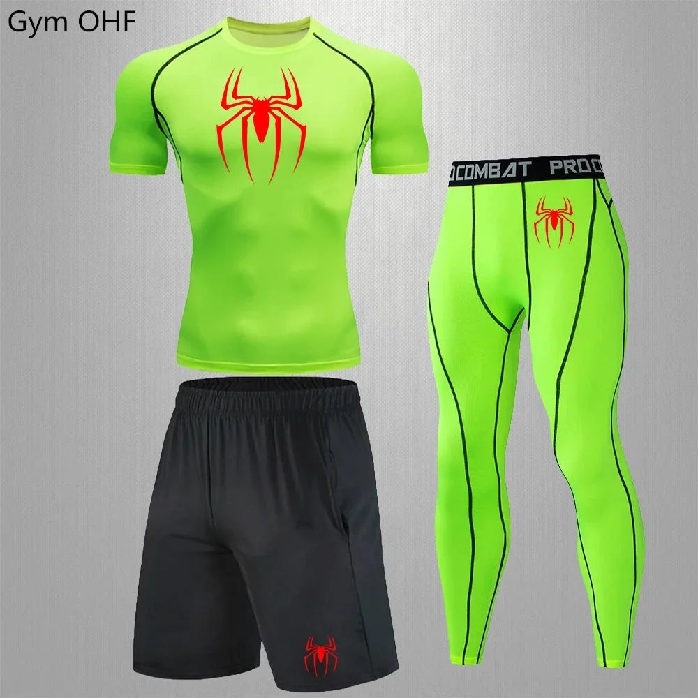 Men's Tracksuit - Spider Graphic Compression Set
