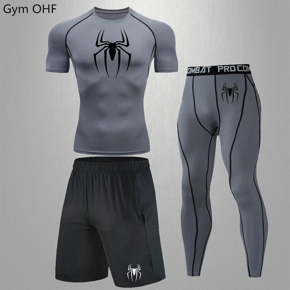 Men's Tracksuit - Spider Graphic Compression Set