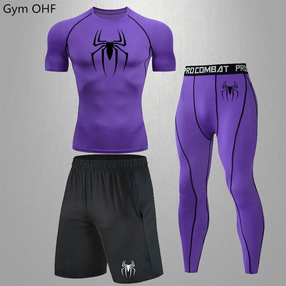 Men's Tracksuit - Spider Graphic Compression Set