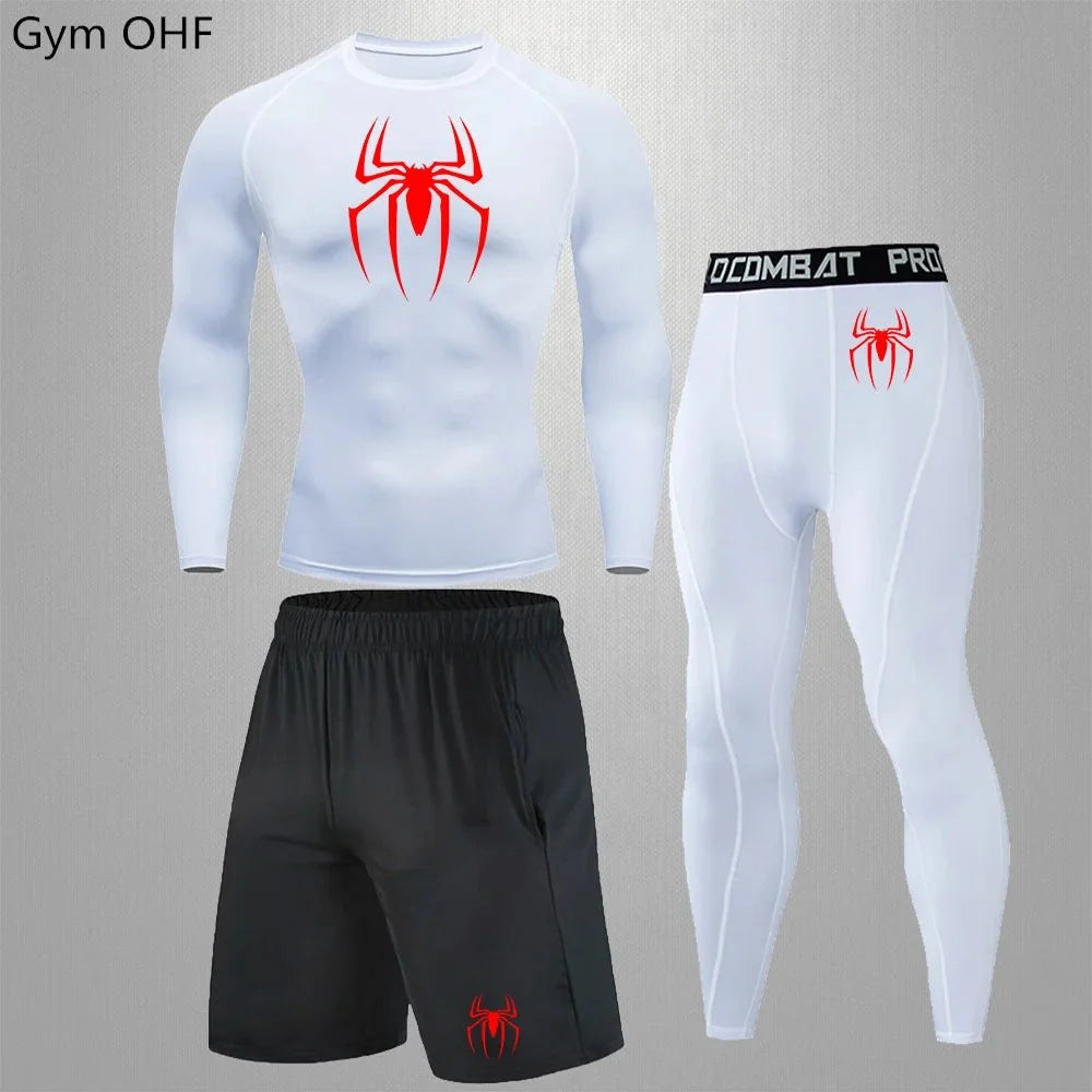 Men's Tracksuit - Spider Graphic Compression Set