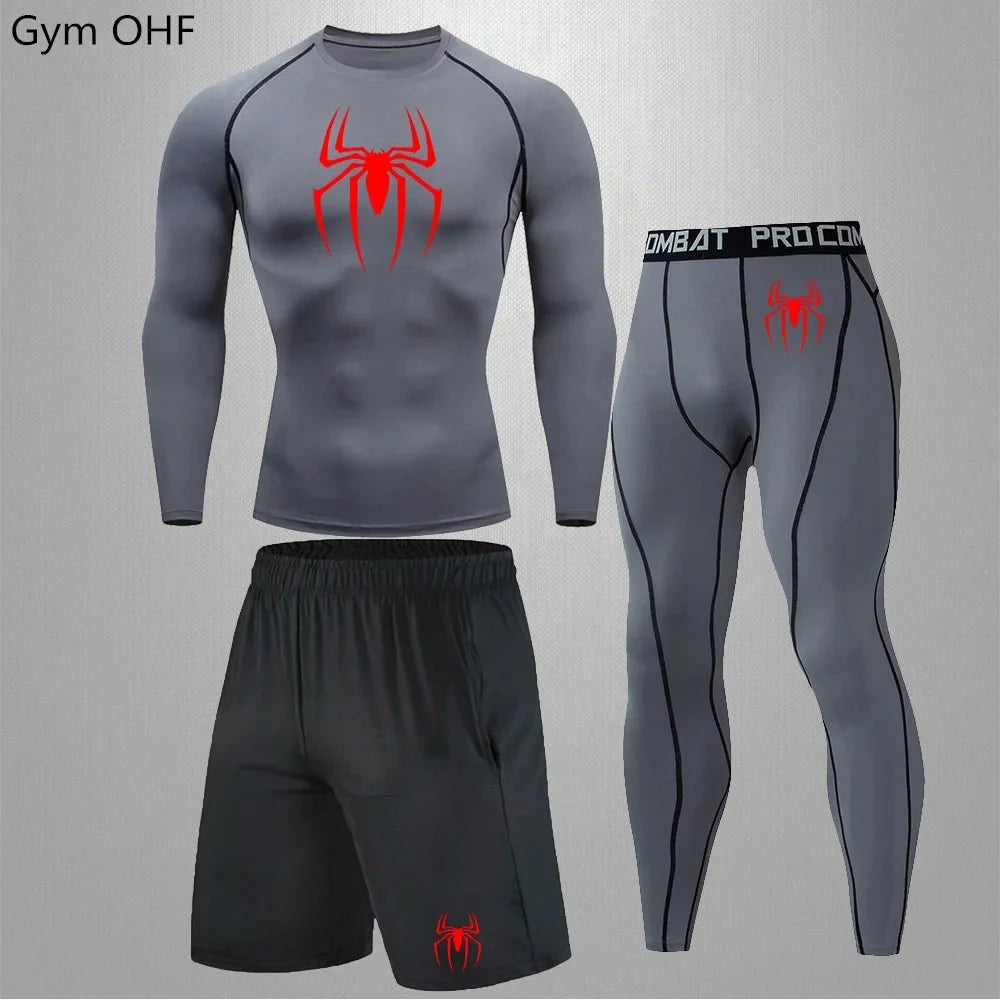 Men's Tracksuit - Spider Graphic Compression Set