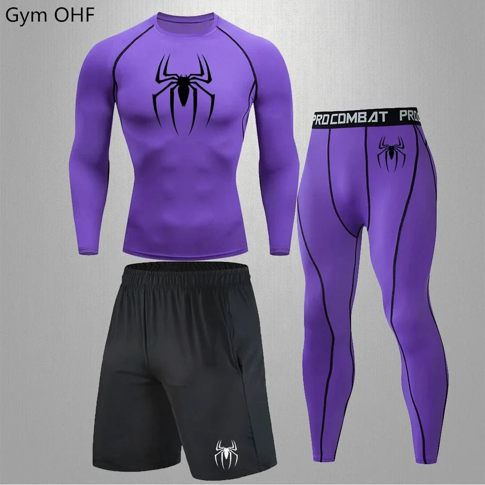 Men's Tracksuit - Spider Graphic Compression Set