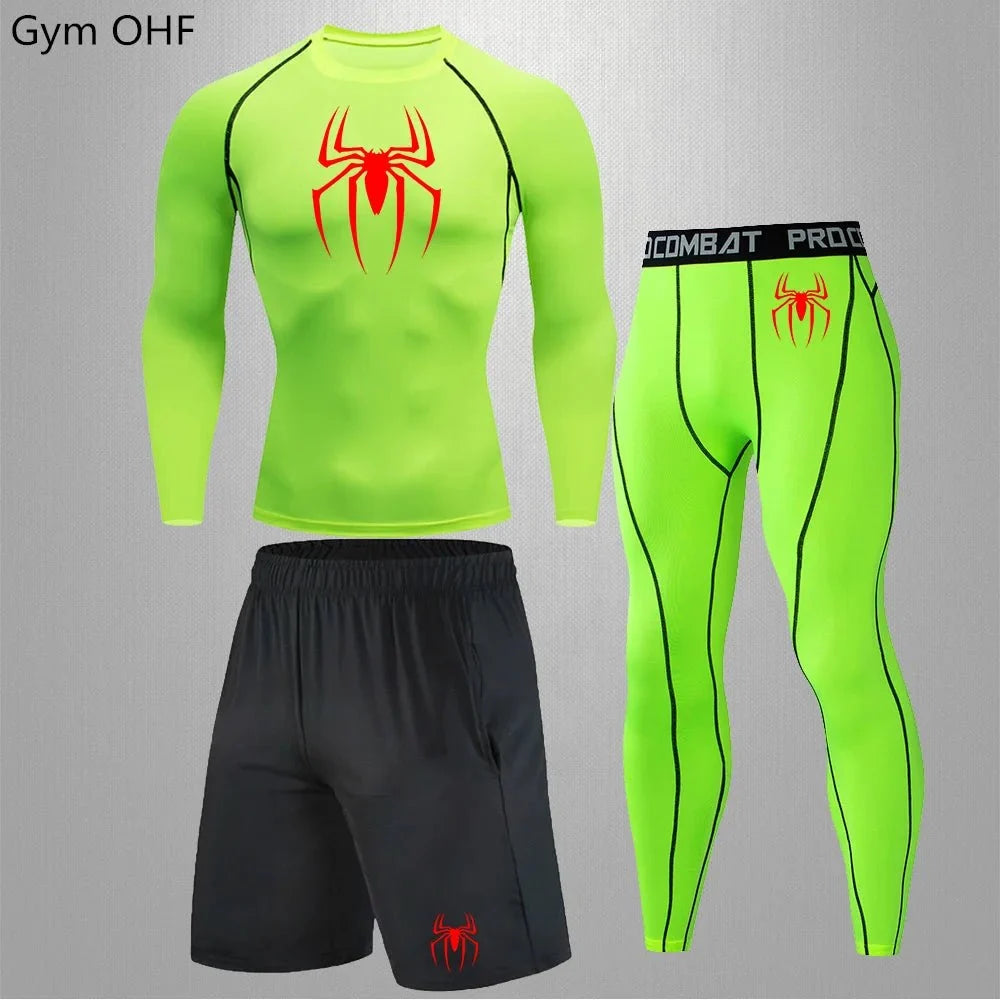 Men's Tracksuit - Spider Graphic Compression Set