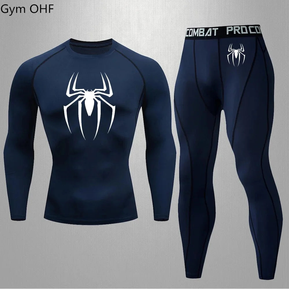 Men's Tracksuit - Spider Graphic Compression Set