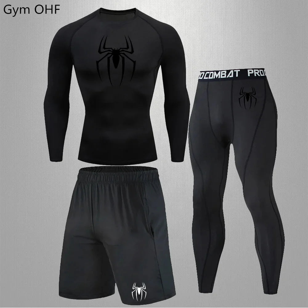 Men's Tracksuit - Spider Graphic Compression Set