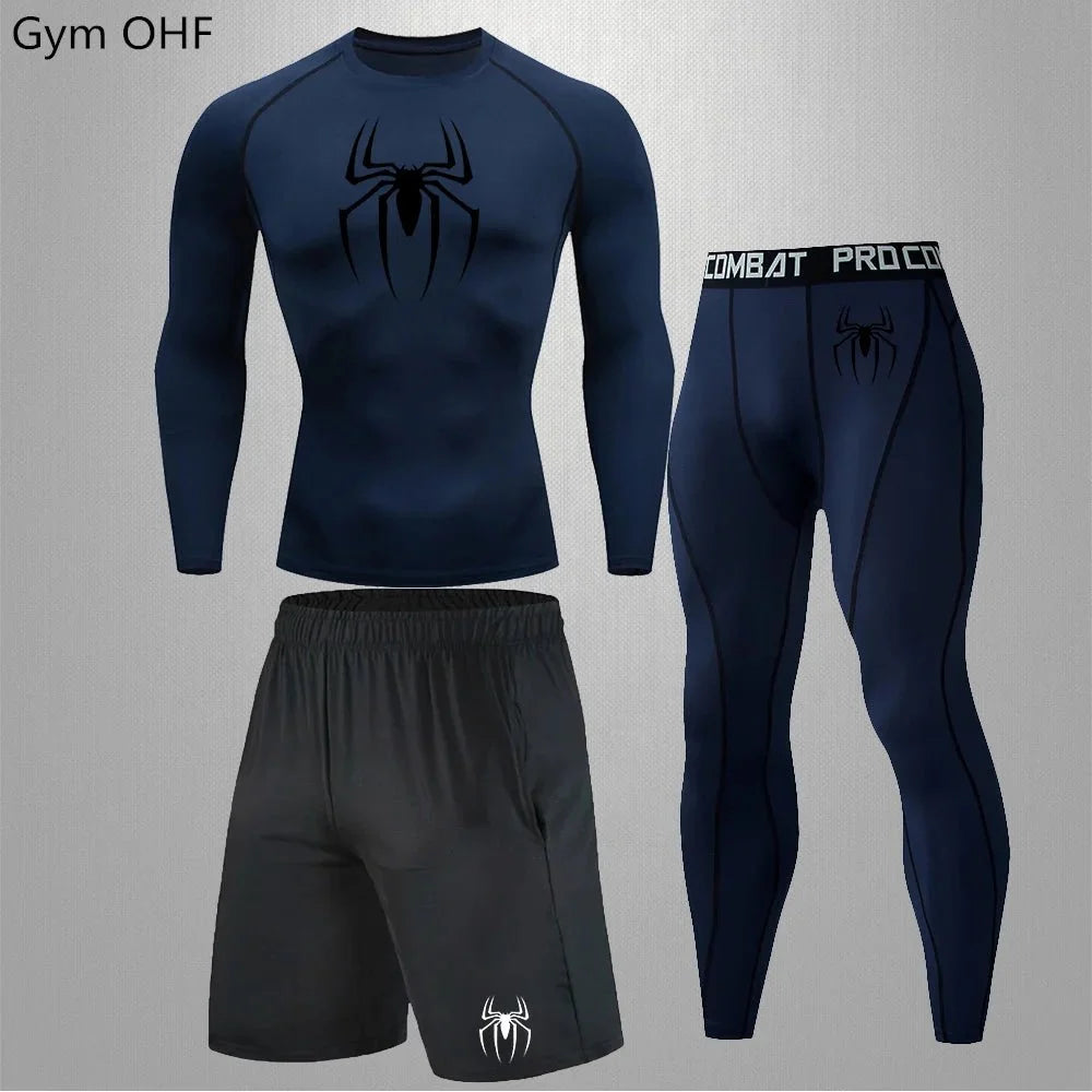 Men's Tracksuit - Spider Graphic Compression Set