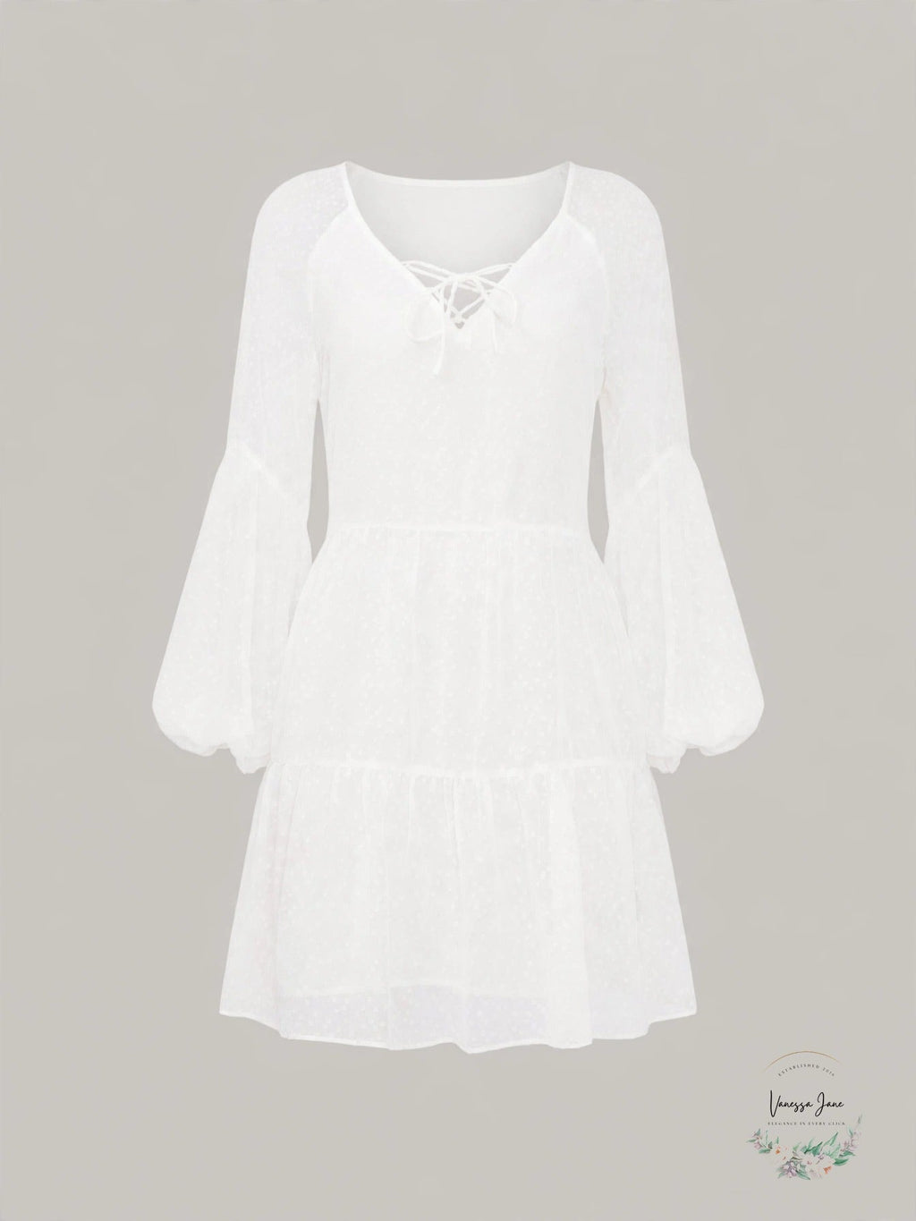 Vince Camuto Tiered Clip Dot Dress, Size XL, White