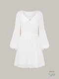 Vince Camuto Tiered Clip Dot Dress, Size XL, White