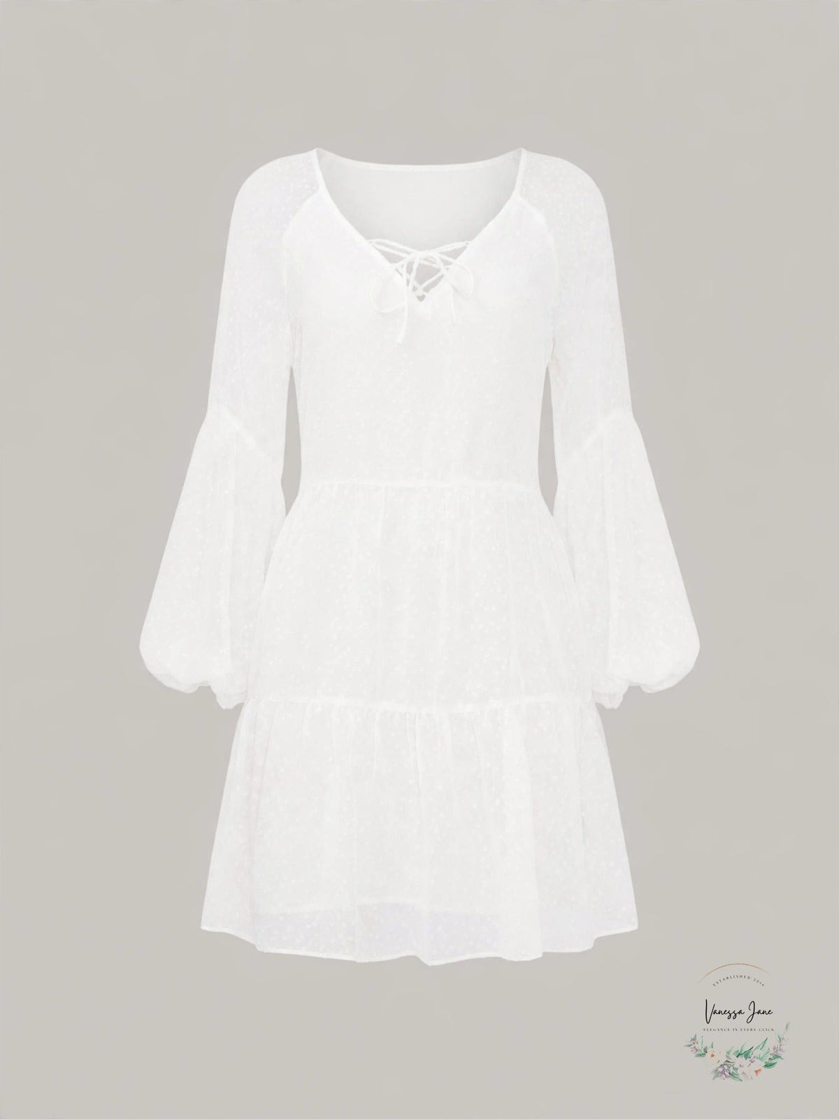 Vince Camuto Tiered Clip Dot Dress, Size XL, White
