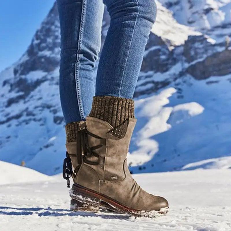 Women Winter Boots Strong Hoof Heels Fashion Comfort Warm Design